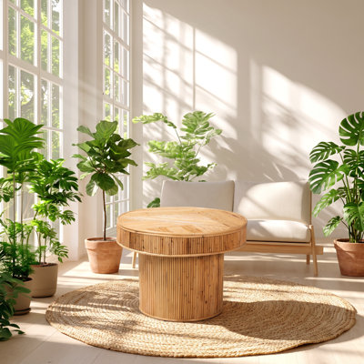 Table de bout ronde moderne en l 23,6 po x P 23,6 po x H 17,7 po Modern Bohemian