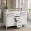 Meuble-lavabo autoportant 48 po avec 4 tiroirs, 2 portes, tablettes réglables et poignées noires-512816706