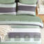Ensemble d'édredon pour grand lit Sage Green - ensemble de literie en microfibre à rayures 7 pièces