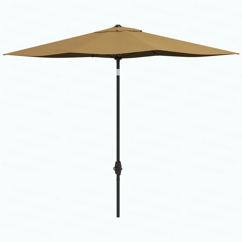 Parasol de marché d'extérieur de 6,5 pi x 10 pi avec manivelle et inclinaison à bouton-poussoir Outsunny, 115" W x 77.5" D