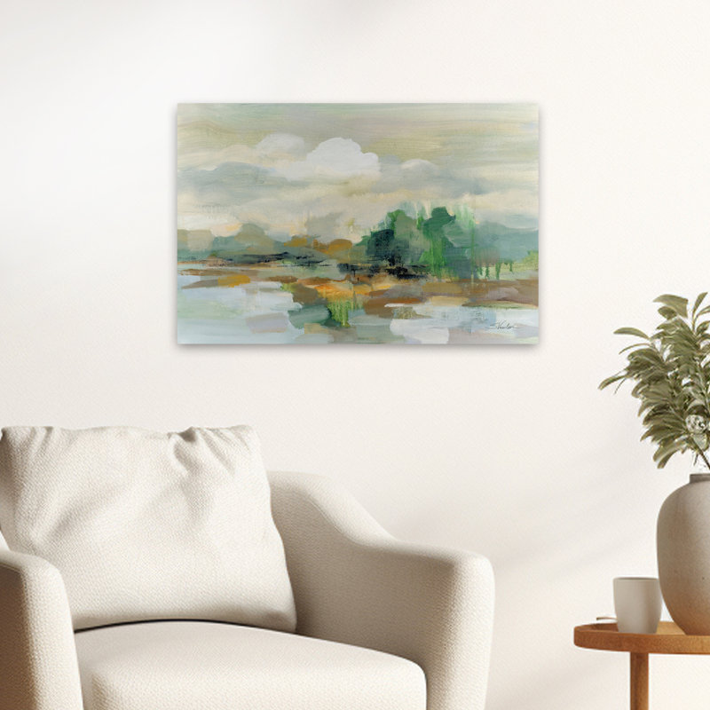 Horizon transparent - nuages noir, bleu, brun, H 24 po x l 16 po