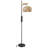 Vintage Floor Lamp With Baboo Lampshade Dimmable Bulb And Remote Control App Control