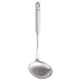 Fissler Essential Skimmer, 18/10 Stainless Steel Cooking Utensil for Draining & Serving, Ergonomic Handle, Dishwasher Safe