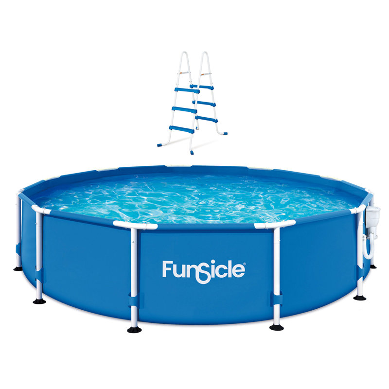 Funsicle 36” SureStep 3 Stair Pool Ladder w/ QuickSet Inflatable Pool