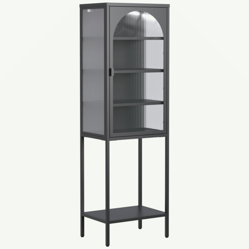 Armoire de rangement vitrée Lavarre, Noir