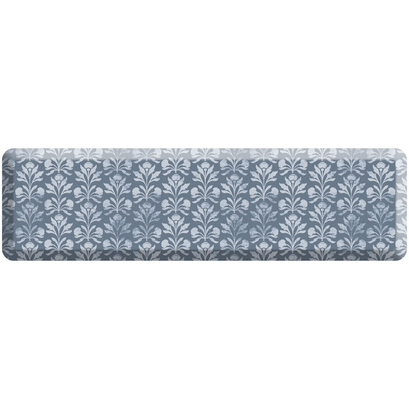 Tapis de cuisine Designer Comfort Anti-Fatigue - Suzanna Botanical Blue Mist, Bleu brume, 20 po x 72 po