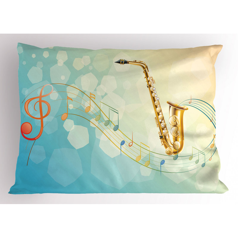 Blue/Gold/Red Polyester Microfiber Piece Sham, Twin