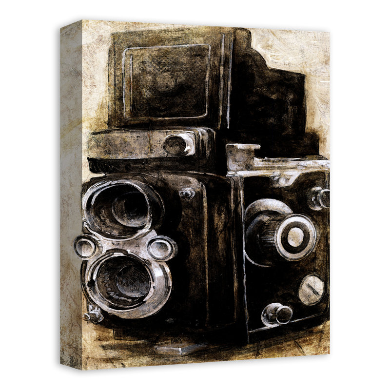 Appareil photo rétro sur toile, H 16 po x l 12 po x P 1,25 po, Sans cadre
