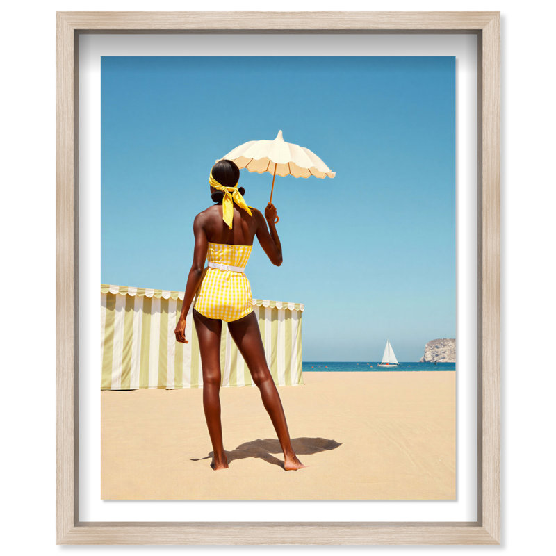 Cabana Muse III Shadowbox Fashion Print by Oliver Gal, Black Frame, 16 x 20, 21.5"H x 25.5"W, White Shadowbox