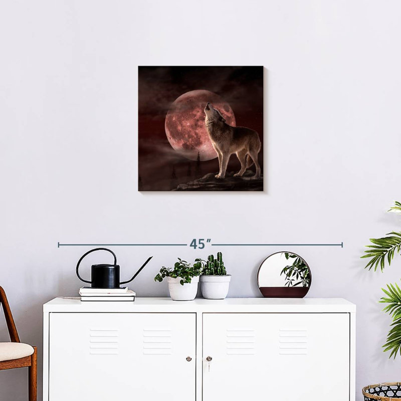 Brampt Wolf Moon Howling, 20" H x 20" W