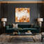 Aquarelle abstraite, art mural sur toile beige-989540217