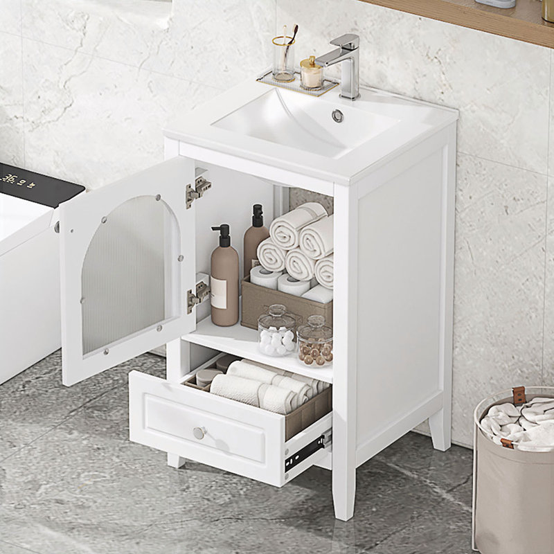 Meuble-lavabo avec lavabo 20 po, Blanc