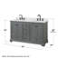 Ensemble de meuble-lavabo double 60 "avec miroir Deborah-40064811-80200769
