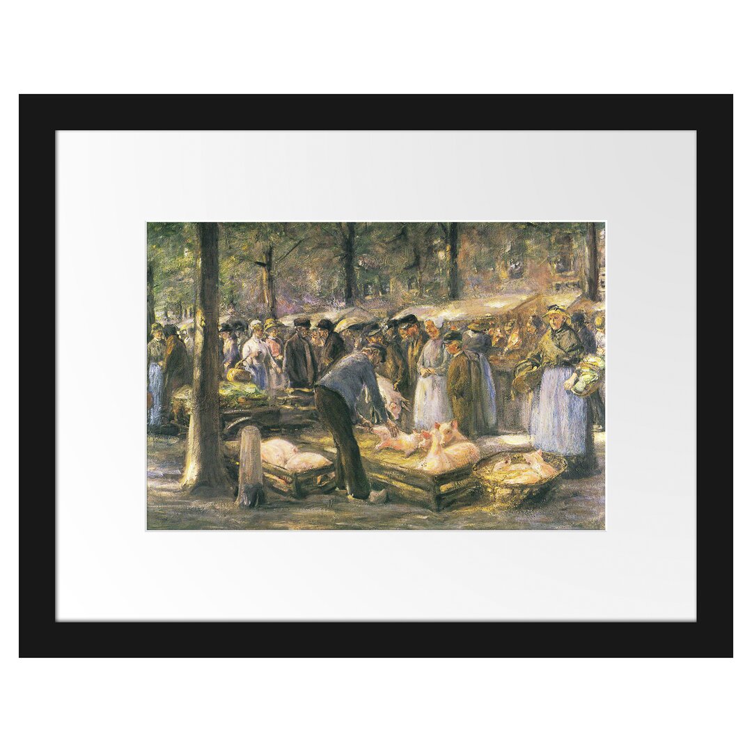 Gerahmter Kunstdruck Pig Market in Haarlem von Max Liebermann