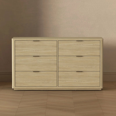 Evelyn 60" Modern 6-Drawer Double Dresser in Natural