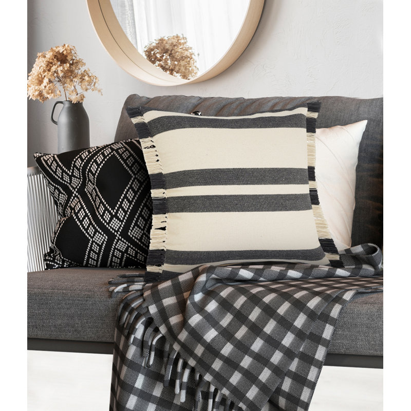Housse de coussin carré en coton, Housse de coussin seulement - sans coussin
