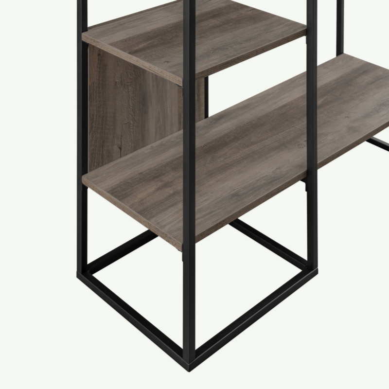 Hall Tree 35'' Wide with Shoe Storage, Gray Wash