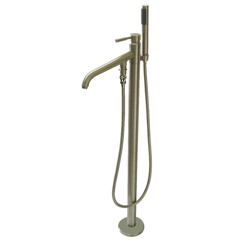 Kingston Brass Concord Single-Handle 1-Hole Freestanding Tub Faucet with Hand Shower, Brushed Nickel
