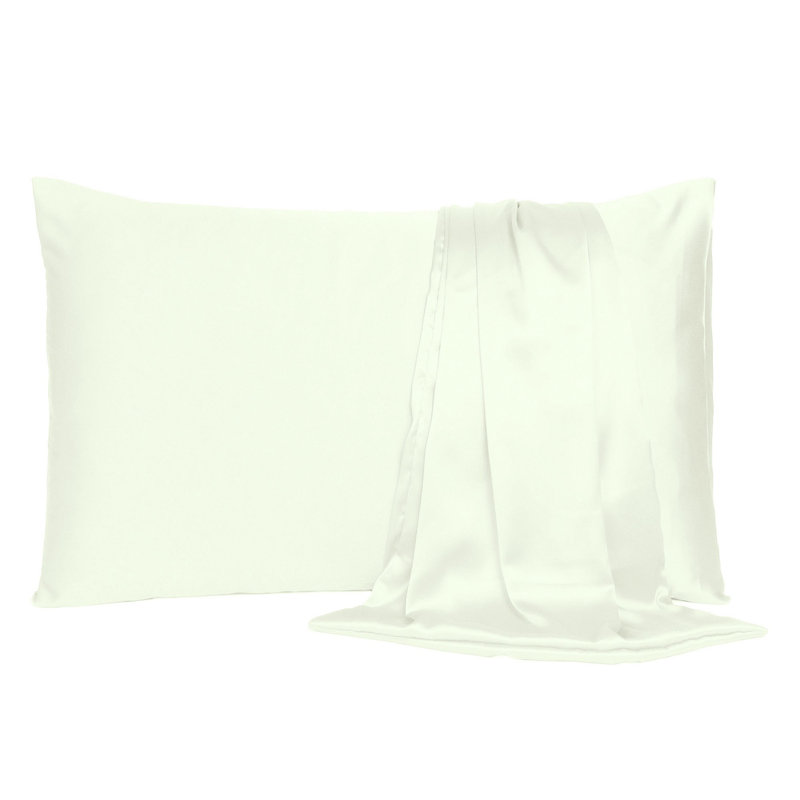 Taie d'oreiller en satin , Standard, Ivoire