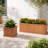 2-Piece Cedar Wood Outdoor Planter Box Set with Drainage, 15-Inch Square and 60-Inch Rectangular, Brown