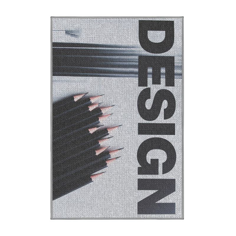 Tapis gris Design, Rectangle 5 pi x 7 pi