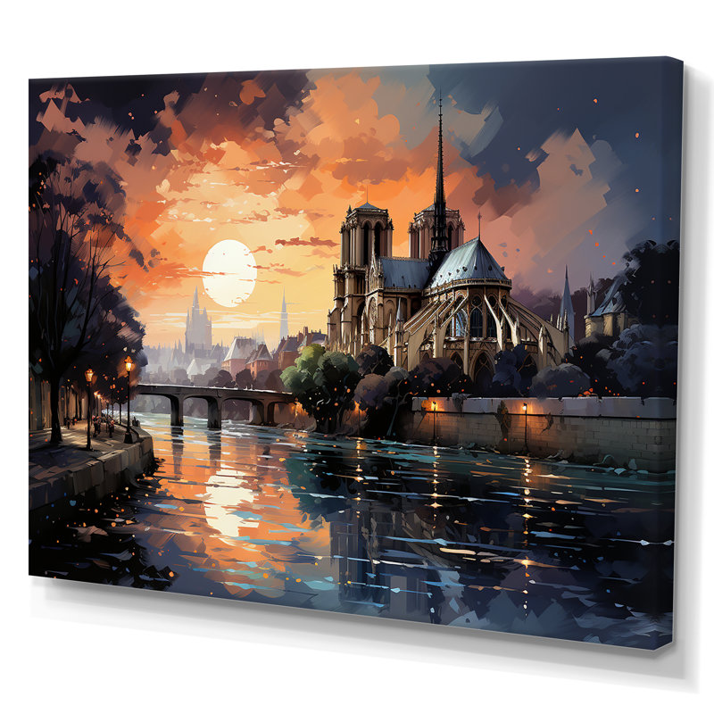 Décoration murale Paris Paris la nuit - France, Toile tendue, H 30 po x l 40 po