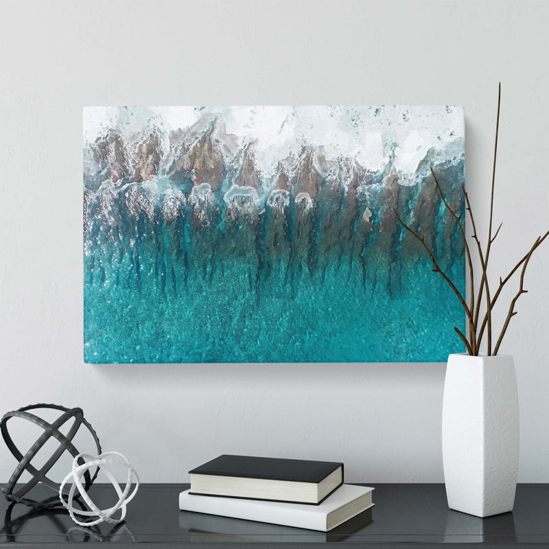 Wave Grooves In The Maldives - Wrapped Canvas Print, 60 cm H x 90 cm W