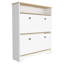 Range-chaussures H 46 po, une tablette de rangement ouverte, deux tiroirs de rangement internes, deux portes