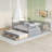 Twin-Over-Full Bunk Bed With Twin Size Trundle , Separable Bunk Bed With Drawers For Bedroom-1238943438