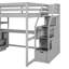 Lit mezzanine avec bureau et tablettes, deux tiroirs intégrés, escalier de rangement-2107055700-2107055703