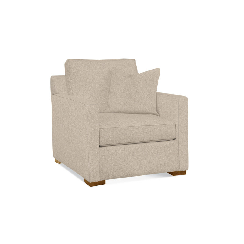 Fauteuil l 36 po Bel-Air, Finition Havane, Rayures bleues / beiges 0209-61