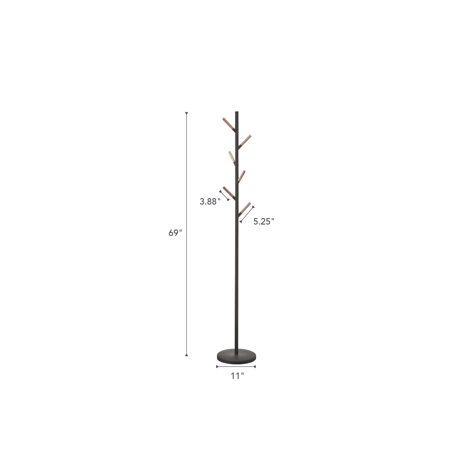 Yamazaki Home Coat Hanger, Steel, Weighted Base, Black