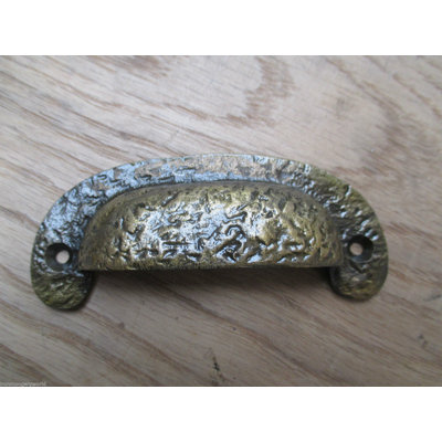 Textured Cabinet Cup Pull Handle Black Antique
