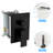 Wall Mounted Shower System In Matte Black With Waterfall Tub Spout For Happy Bath Experience Featuring Hue & Spout, Square Rain Head-127368474