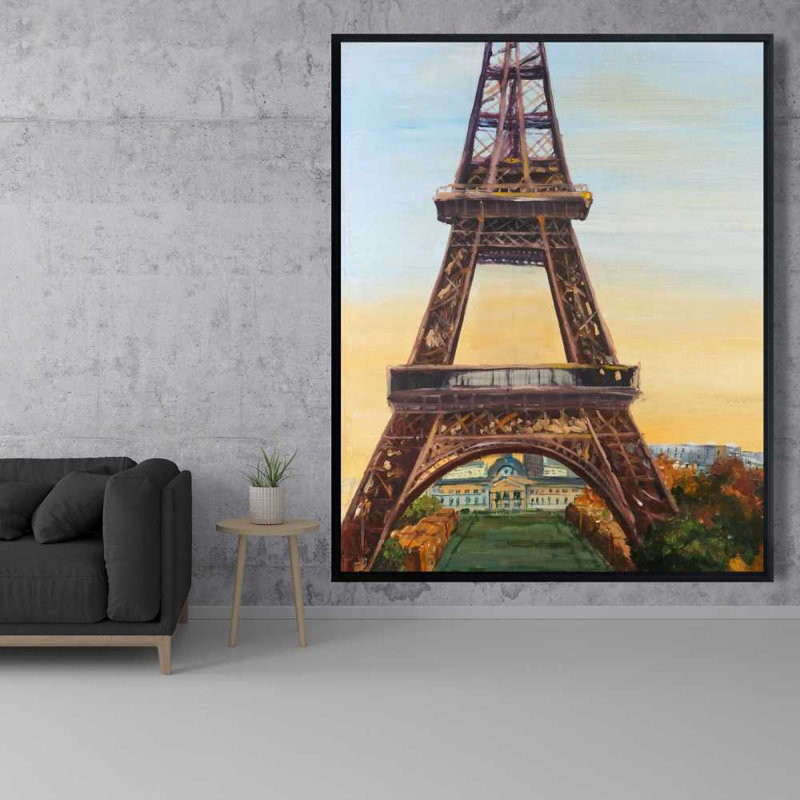 Tour Eiffel par Dawn - Décor de toile contemporain encadré
