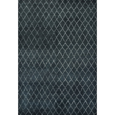 One-of-a-Kind Hand-Knotted Blue 6'3" x 9'2" Wool Area Rug