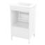 Meuble-lavabo blanc de 20 po avec lavabo, tablette de porte, tiroir, porte magnétique, assemblage facile de 20 po avec finition en céramique peinte, installation efficace