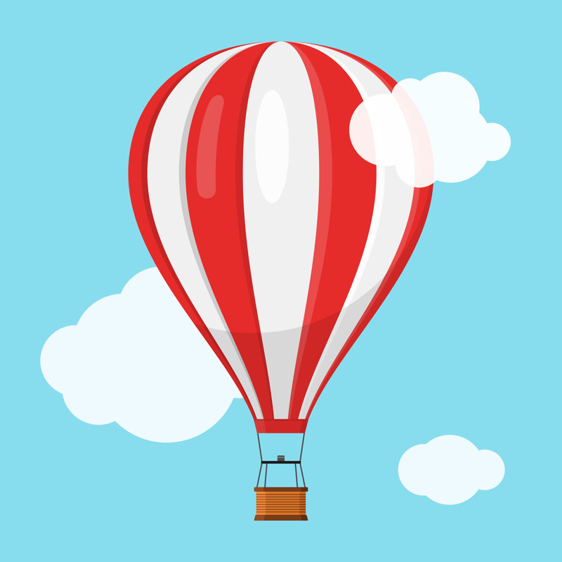 Hot Air Balloon by Photoplotnikov - Wrapped Canvas Print, 30cm H x 30cm W