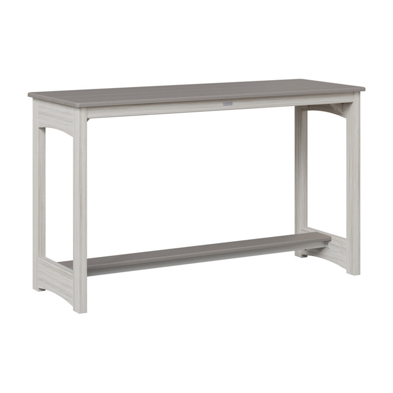 Balcony Outdoor Bar Table, Seashell, 35.5" H x 60" W x 22" D, Light Gray