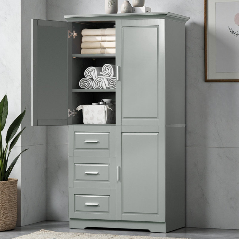 Armoire de rangement à 3 tiroirs Maruf, gris