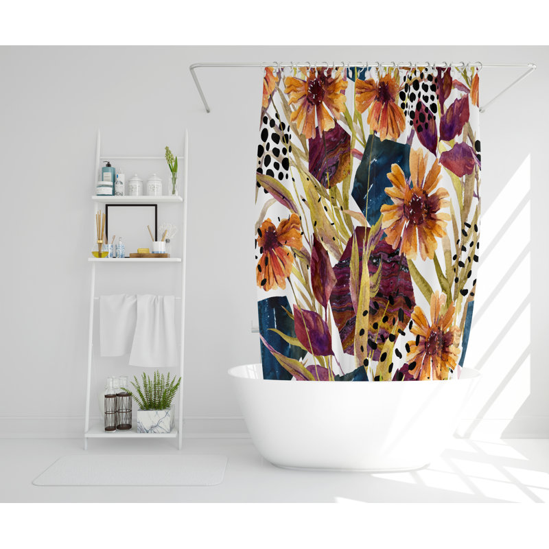 Egremt Polyester Shower Curtain Set, 168cm H x 168cm W