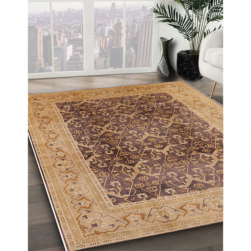 Tapis brun à motif oriental, Rectangle 8 pi x 10 pi