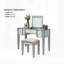 Ensemble de coiffeuse de style transitionnel avec tabouret, tiroirs de rangement, miroir central et siège rembourré pour un mobilier de chambre confortable et élégant