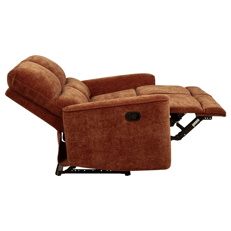 Navarro Chenille Upholstered Reclining Loveseat Burnt Orange, Burnt Orange