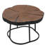 Table basse moderne organique de 68,5 cm (27 po) avec plateau, motif bois naturel, piètement en métal noir, capacité de 60 kg (132 lb) pour coin créatif, espace irrégulier et salon