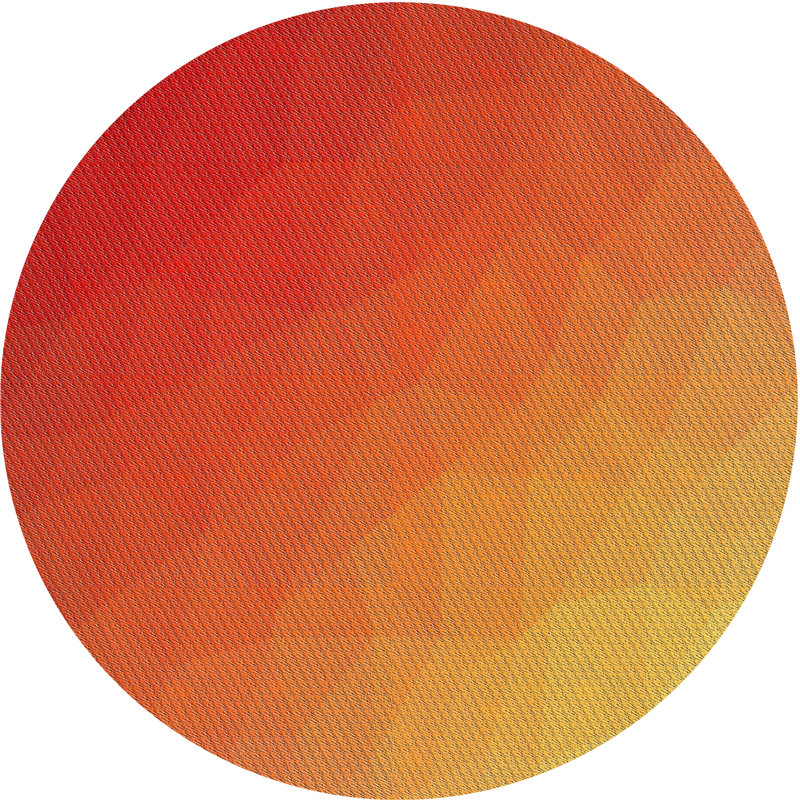 Tapis à motifs rouge / orange, Rond 6 pi