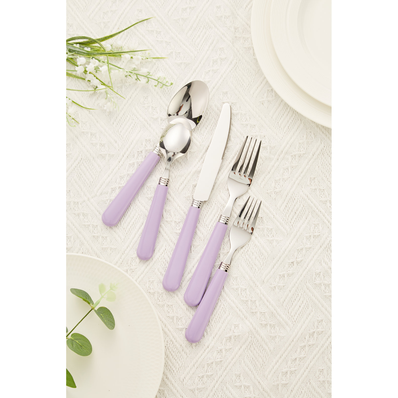 Marieta Stainless Steel Flatware - Set of 20, Purple