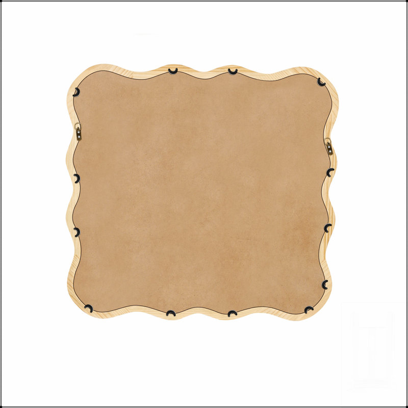 Miroir carré ondulé en bois massif - Décoration murale moderne pour salle de bain, chambre à coucher, salon, salle à manger, vestiaire, vestibule
