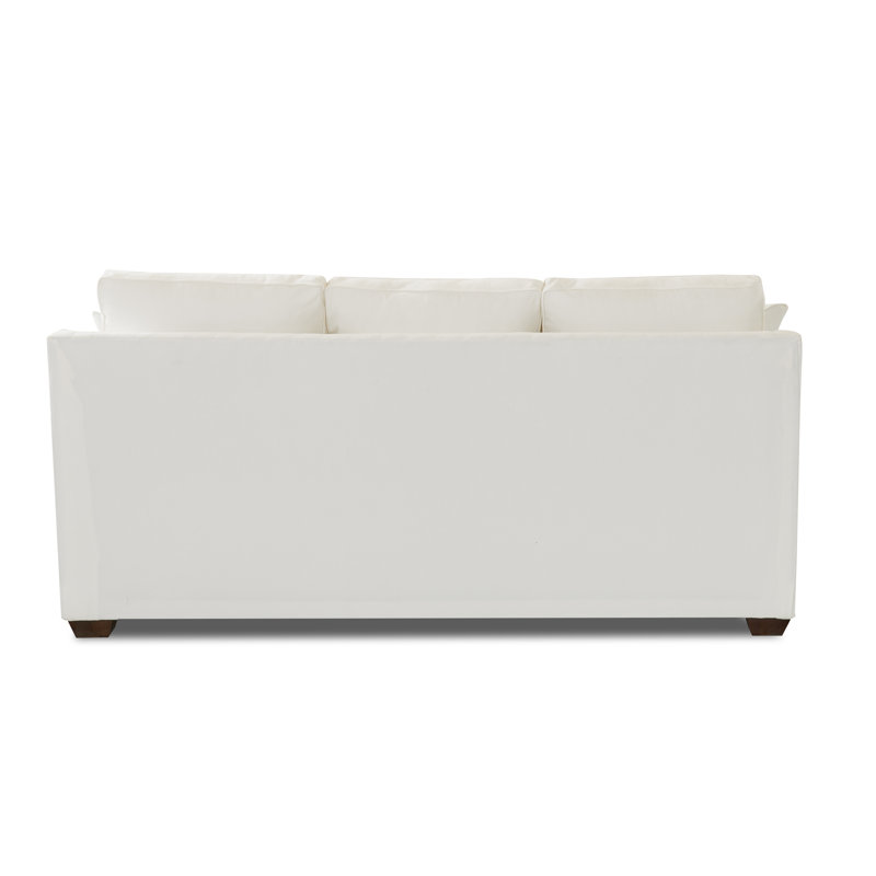 Canapé rembourré 80 po Gemi, Blanc sergé décoloré classique