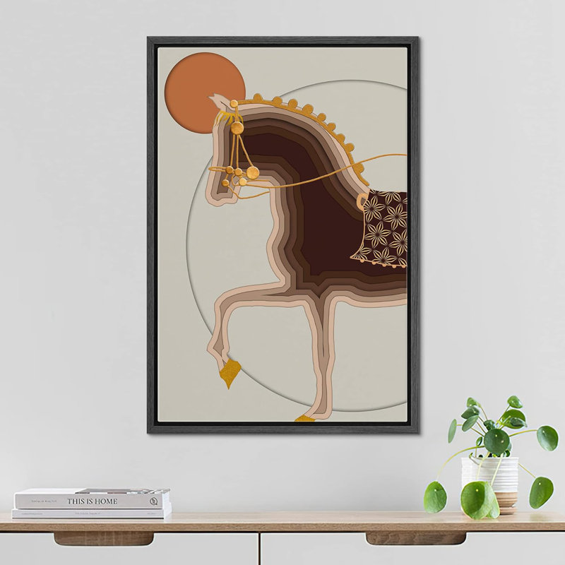 "IDÉE4WALL", reproduction d'art sur toile encadrée, décoration murale, style Mid-Century, H 24 po x l 16 po x P 1,5 po, Noir